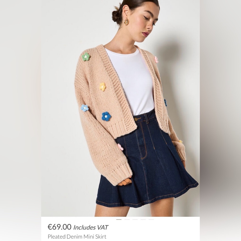 Apricot 🍑 - pleaded denim skirt - Picture 2 of 6